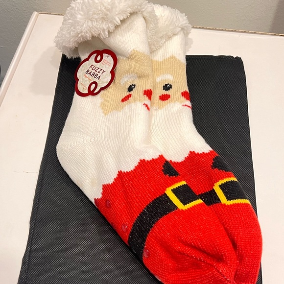 Fuzzy Slipper Socks - Holiday Reindeer- Size 4-10 - Picture 3 of 7